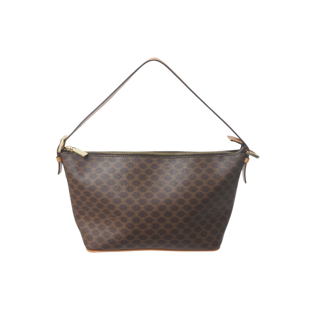 CELINE Macadam One Shoulder Hobo Bag CE Natural Leather Brown - Picture 1 of 9